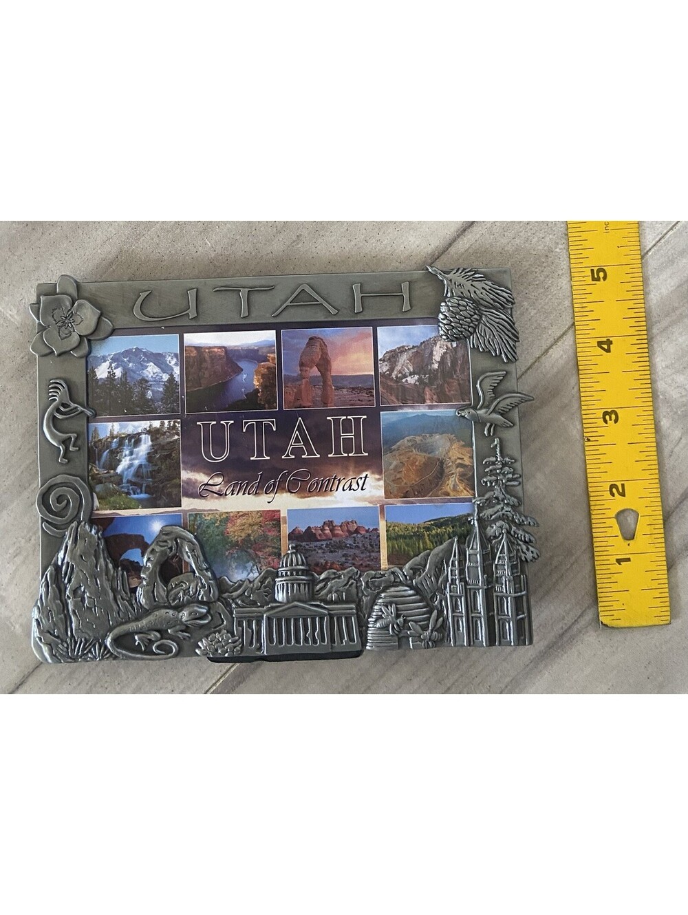 Utah Metal Picture Tourist Photo Frame 6.5 X 5" USA Landmark Decor